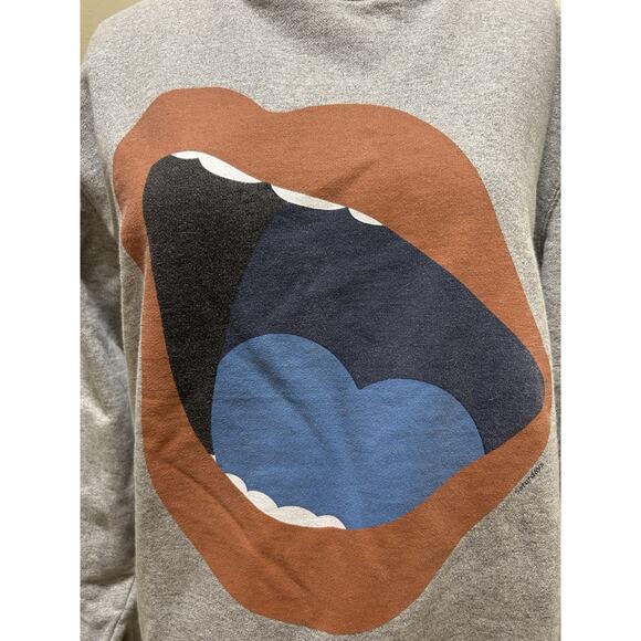 Saturdays Surf NYC Men's Gray Sweatshirt Graphic Mouth Pullover - Size Medium - Picture 3 of 7